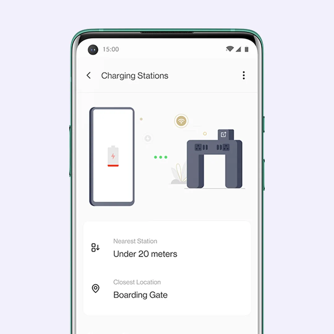 OnePlus Charging Stations application interface