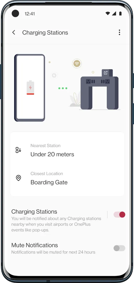 OnePlus Nearby Charging Station screenshot