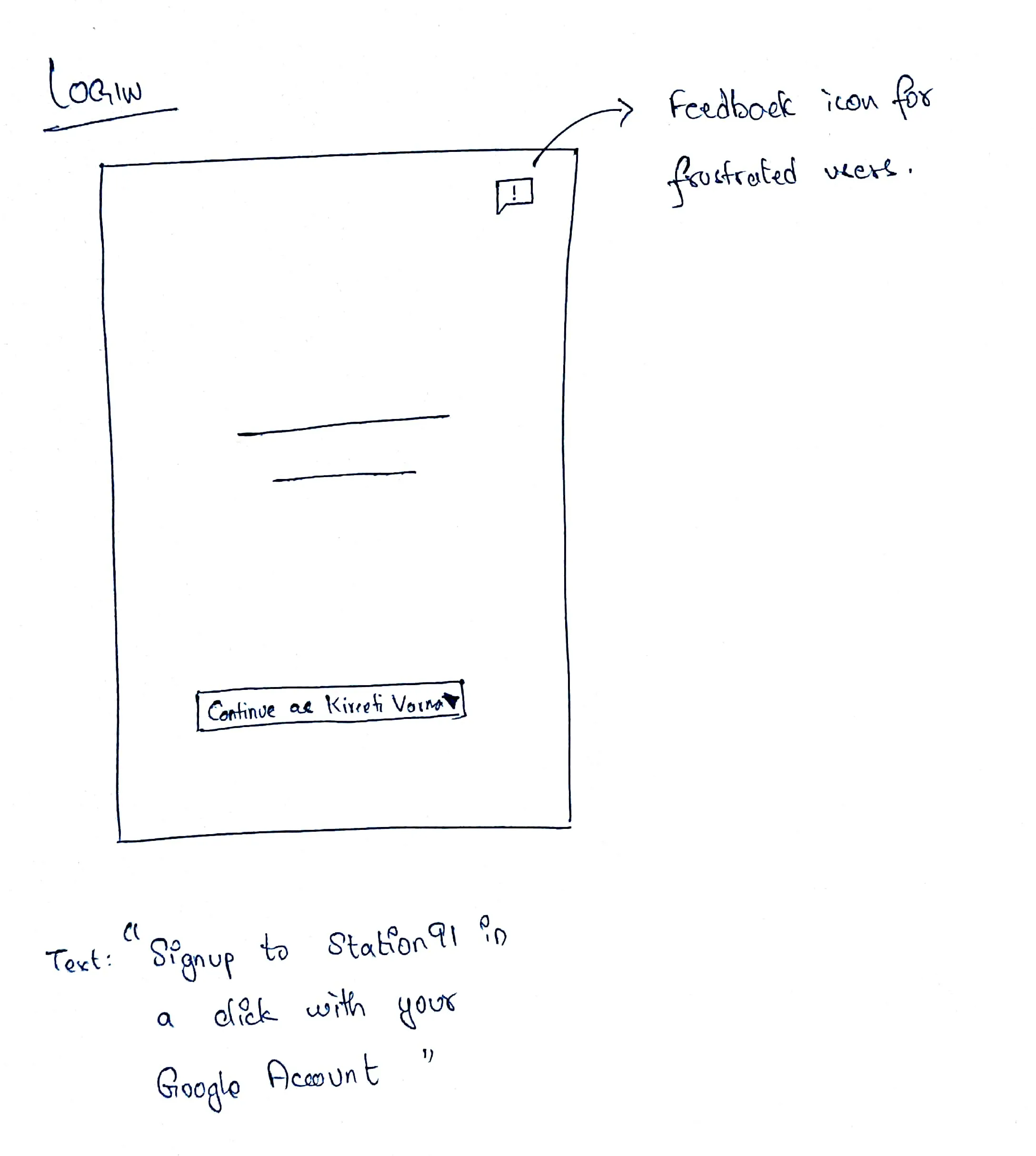 Station91 app wireframe