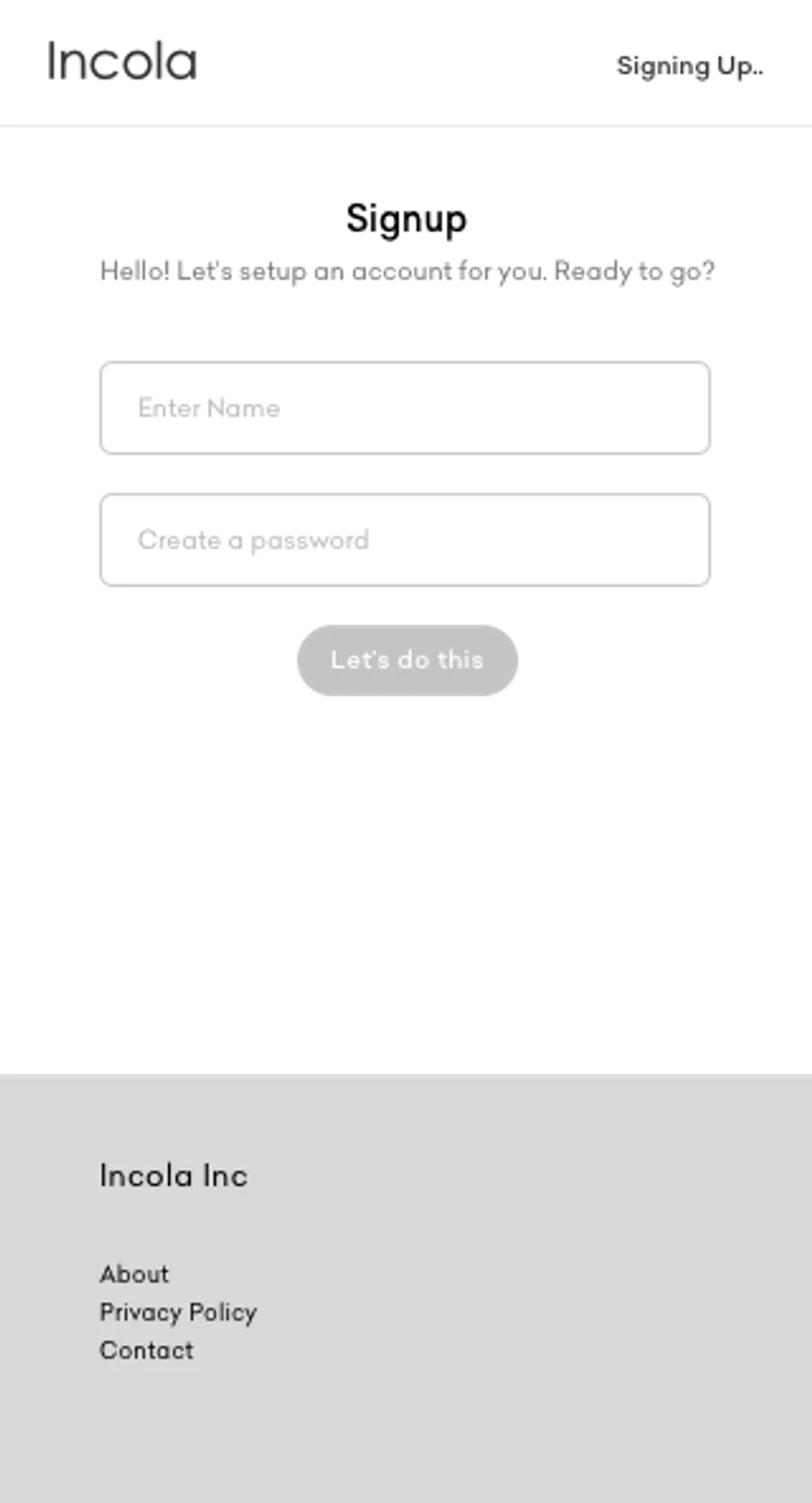 Incola app — dashboard state 2