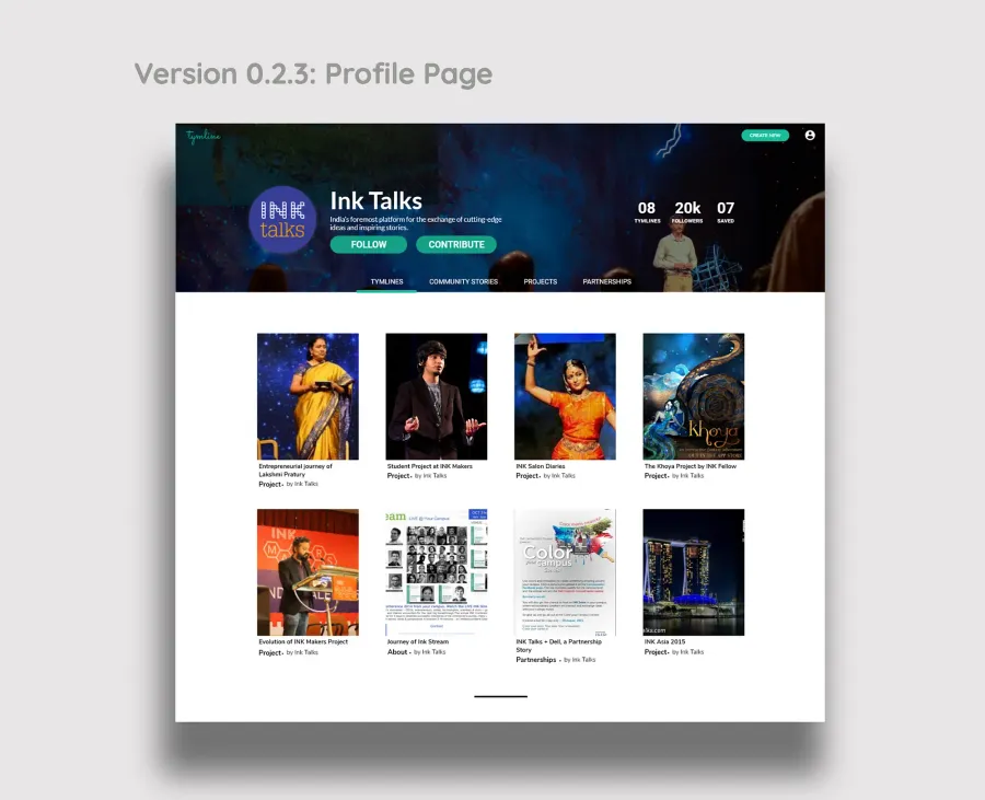 Tymline design — timeline header
