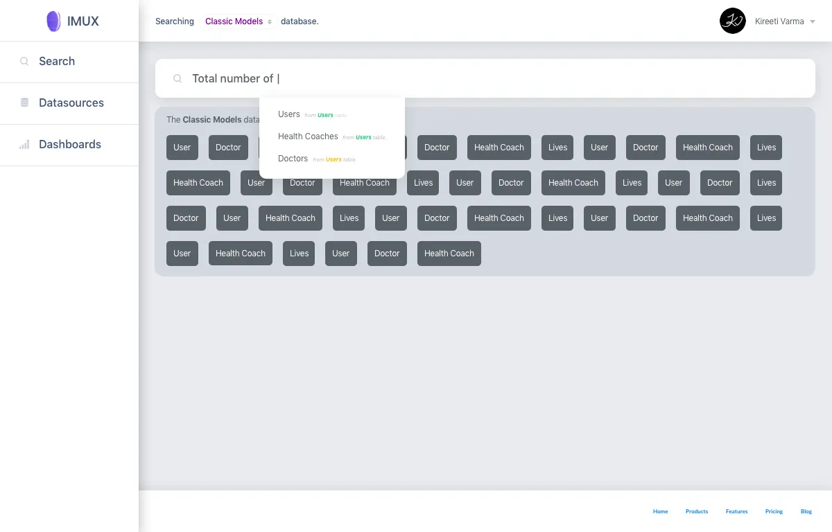 Imux app UI