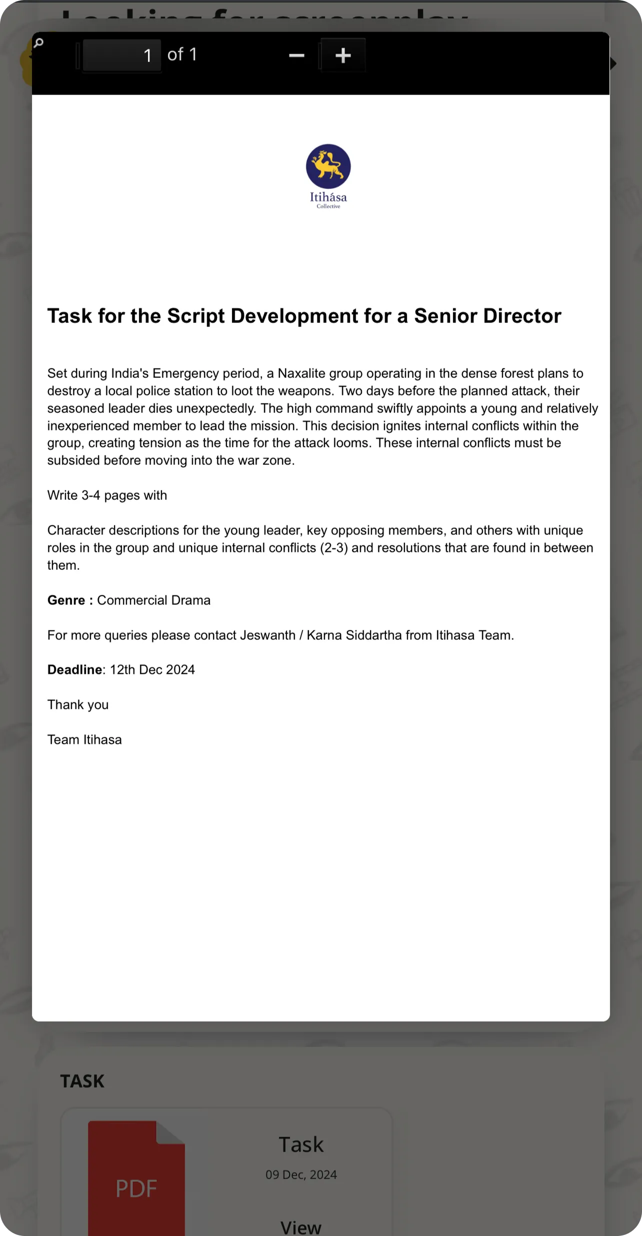 Itihasa Collective App Screen