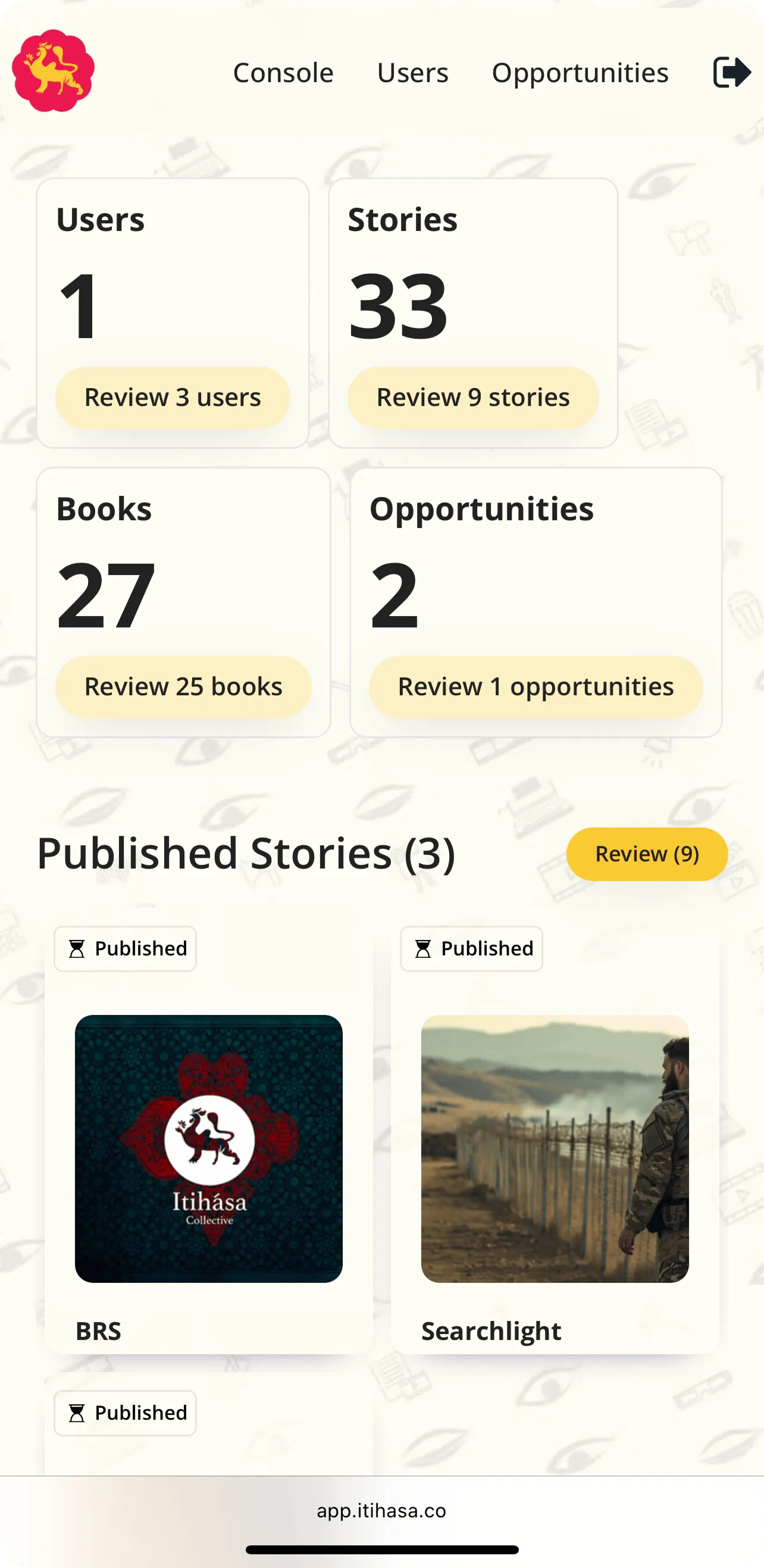 Itihasa Collective App Screen
