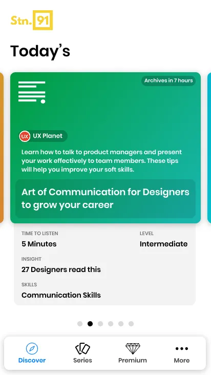 Station91 app UI