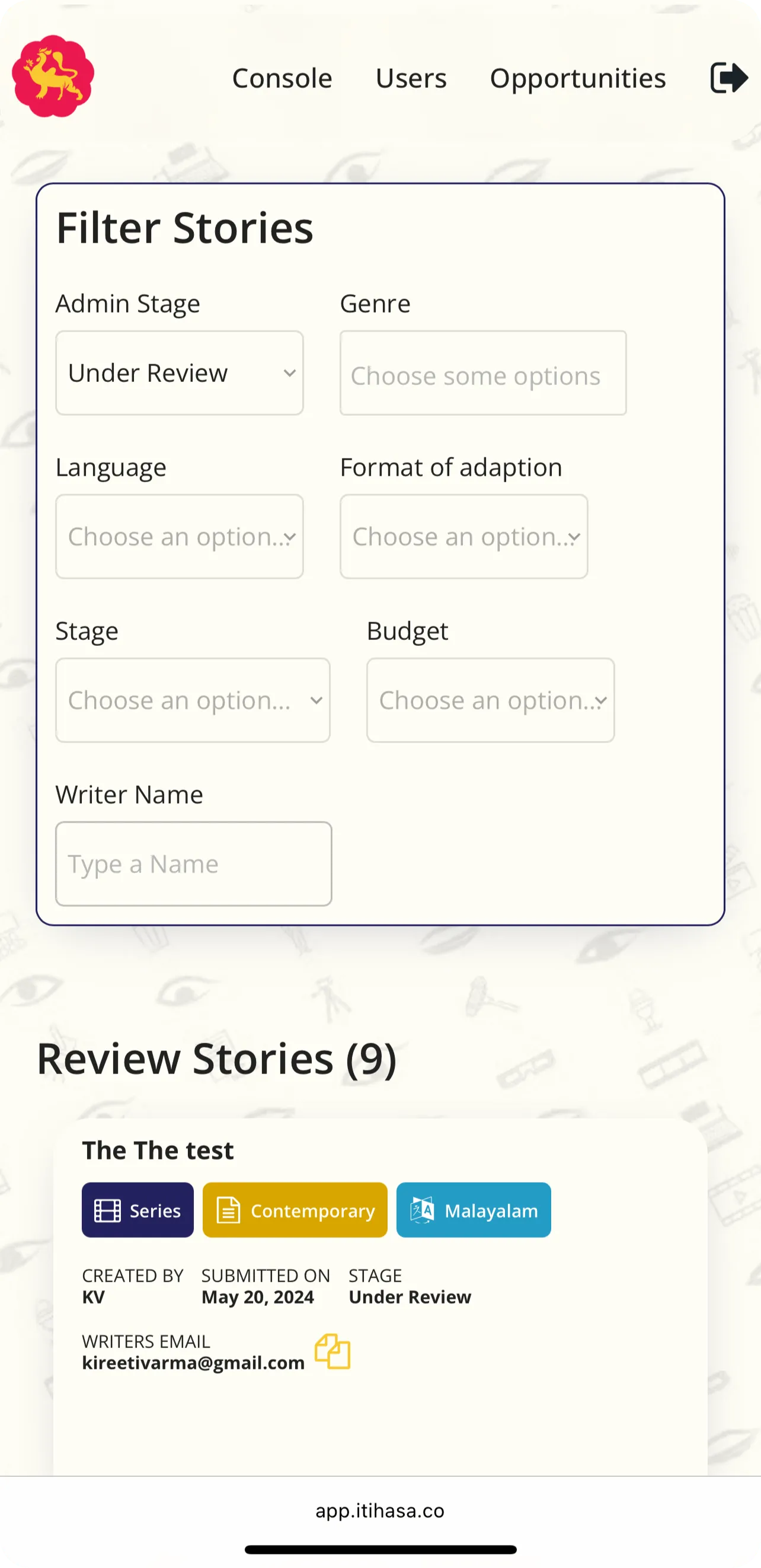 Itihasa Collective App Screen