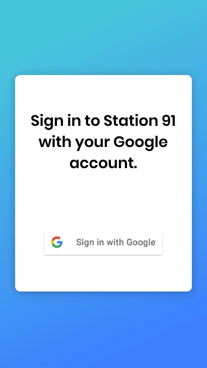 Station91 app UI