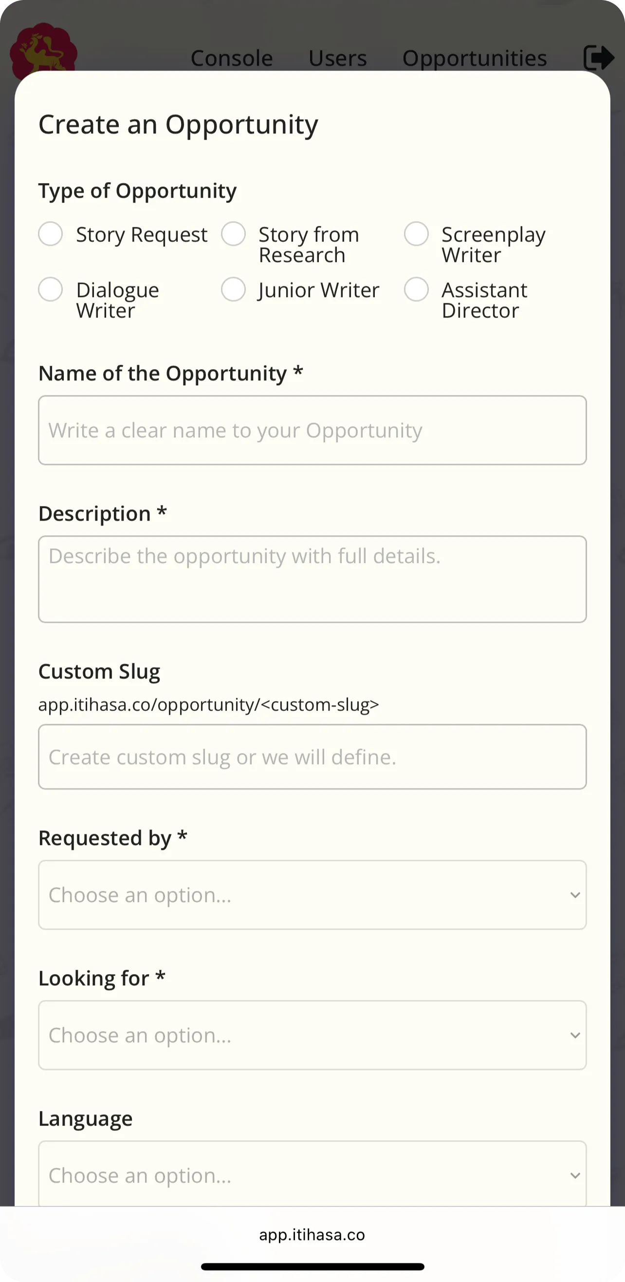 Itihasa Collective App Screen