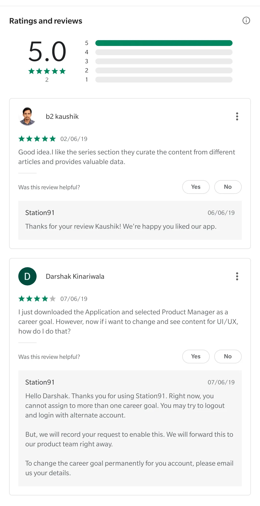 Station91 app v1 feedback
