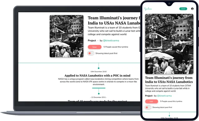 Building short blogs with Tymline.