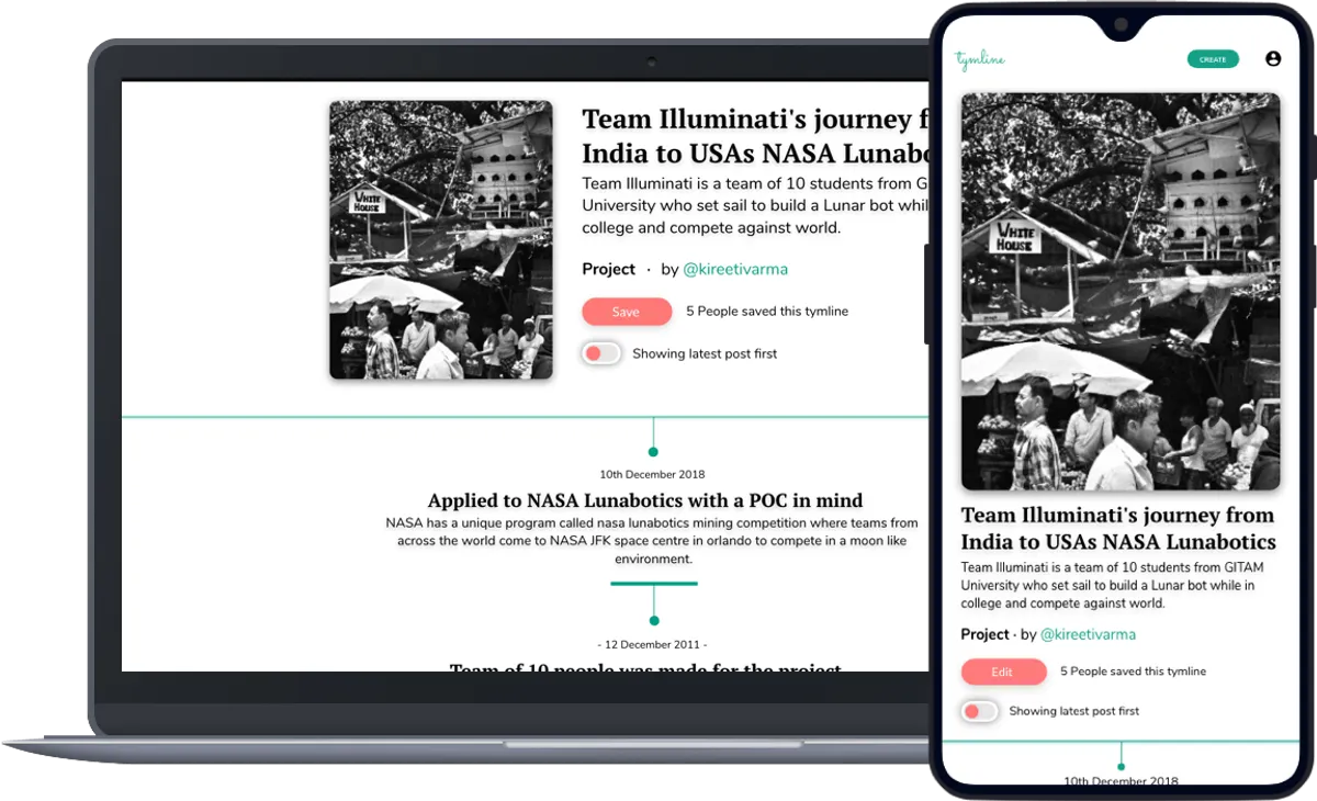 Building short blogs with Tymline.