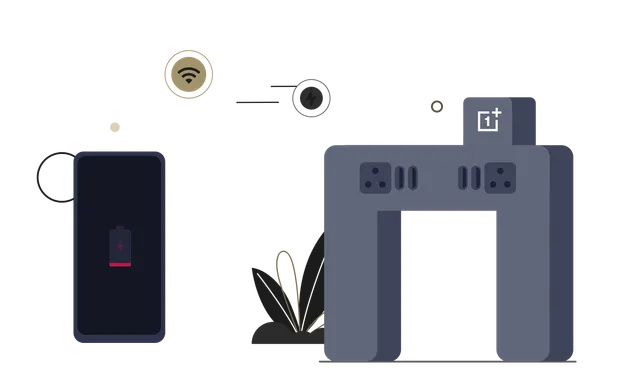 OnePlus Nearby Charging Stations at airport gates.