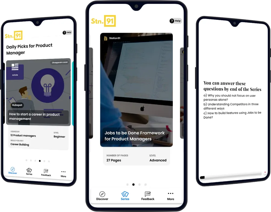 Station91 app screens