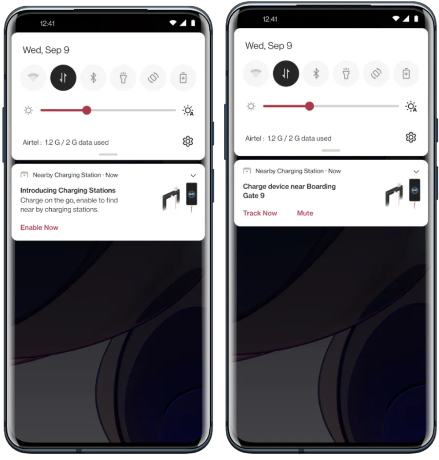 Nearby Charging Stations: proximity notifications on the lock screen