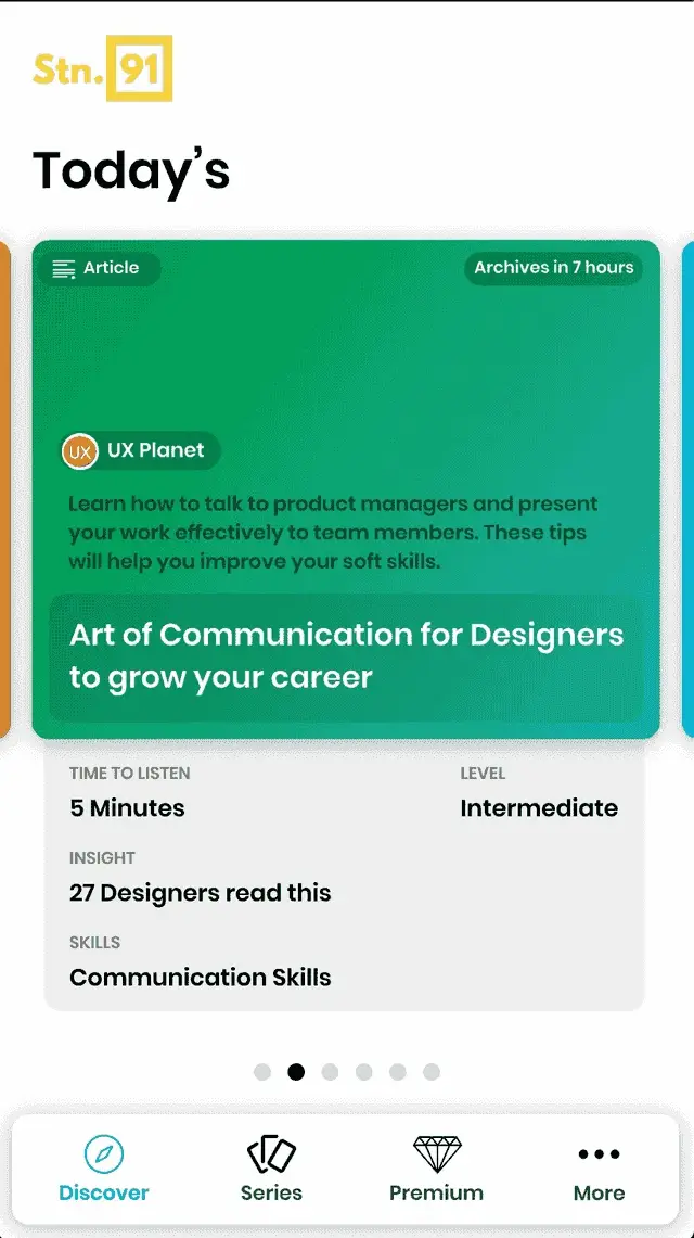 Station91 app Interaction Design